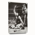 Realism Art Print of a Boxing Scene - Intense Moment in the Ring