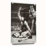 Realism Art Print of a Boxing Scene - Intense Moment in the Ring