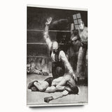 Realism Art Print of a Boxing Scene - Intense Moment in the Ring