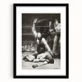 Realism Art Print of a Boxing Scene - Intense Moment in the Ring