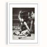Realism Art Print of a Boxing Scene - Intense Moment in the Ring