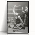 Realism Art Print of a Boxing Scene - Intense Moment in the Ring