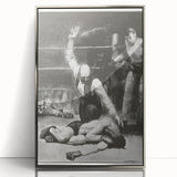 Realism Art Print of a Boxing Scene - Intense Moment in the Ring