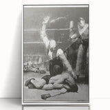 Realism Art Print of a Boxing Scene - Intense Moment in the Ring