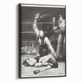 Realism Art Print of a Boxing Scene - Intense Moment in the Ring