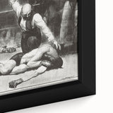 Realism Art Print of a Boxing Scene - Intense Moment in the Ring
