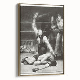 Realism Art Print of a Boxing Scene - Intense Moment in the Ring