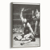 Realism Art Print of a Boxing Scene - Intense Moment in the Ring