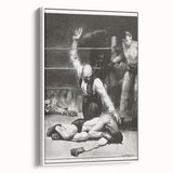 Realism Art Print of a Boxing Scene - Intense Moment in the Ring