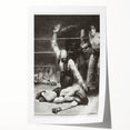 Realism Art Print of a Boxing Scene - Intense Moment in the Ring
