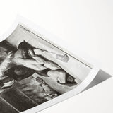 Realism Art Print of a Boxing Scene - Intense Moment in the Ring