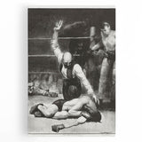 Realism Art Print of a Boxing Scene - Intense Moment in the Ring