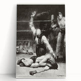 Realism Art Print of a Boxing Scene - Intense Moment in the Ring