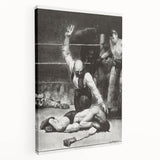 Realism Art Print of a Boxing Scene - Intense Moment in the Ring