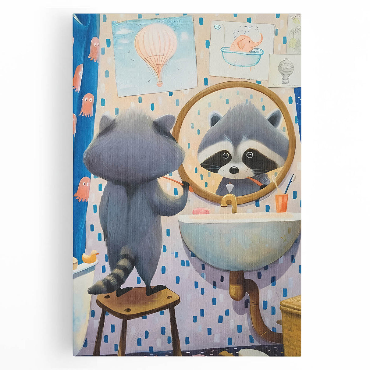 Morning Raccoon - Boys Room Wall Art Kids Wall Art Prints