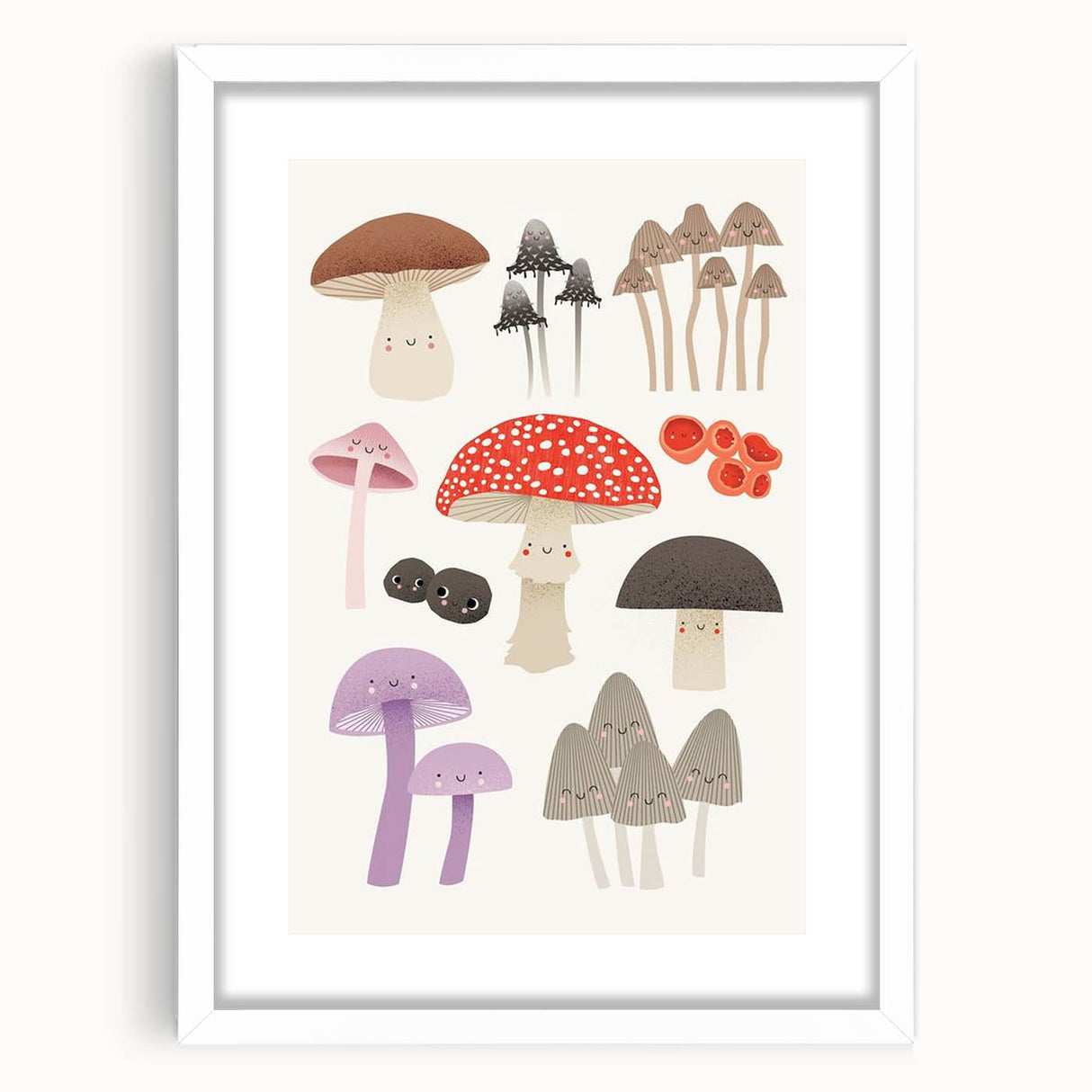 Whimsical Mushroom Illustration Print - Kids Room Art
