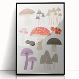 Whimsical Mushroom Illustration Print - Kids Room Art