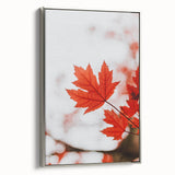 Framed canvas featuring a vintage landscape art painting of autumn trees, with a palette of rich fall colors.