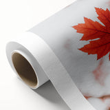 Art deco poster of autumn trees on rolled canvas, in orange and brown tones, ideal for nursery wall art.