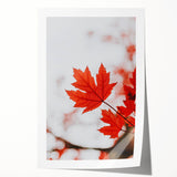 Extra large rolled canvas print featuring a fall-themed floral design in warm orange and brown tones.