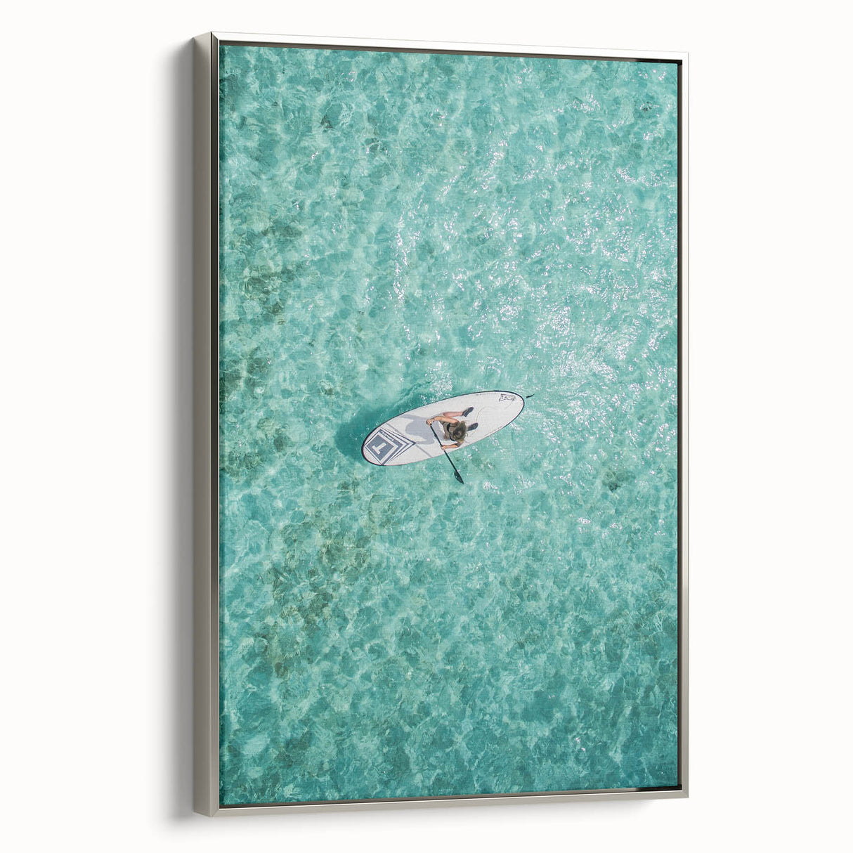 Framed canvas depicting a vintage-style landscape with vibrant summer colors, ideal for living room decor.