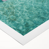 Art deco poster featuring a stylized summer scene in orange and teal tones on rolled canvas, suitable for dining room decor.