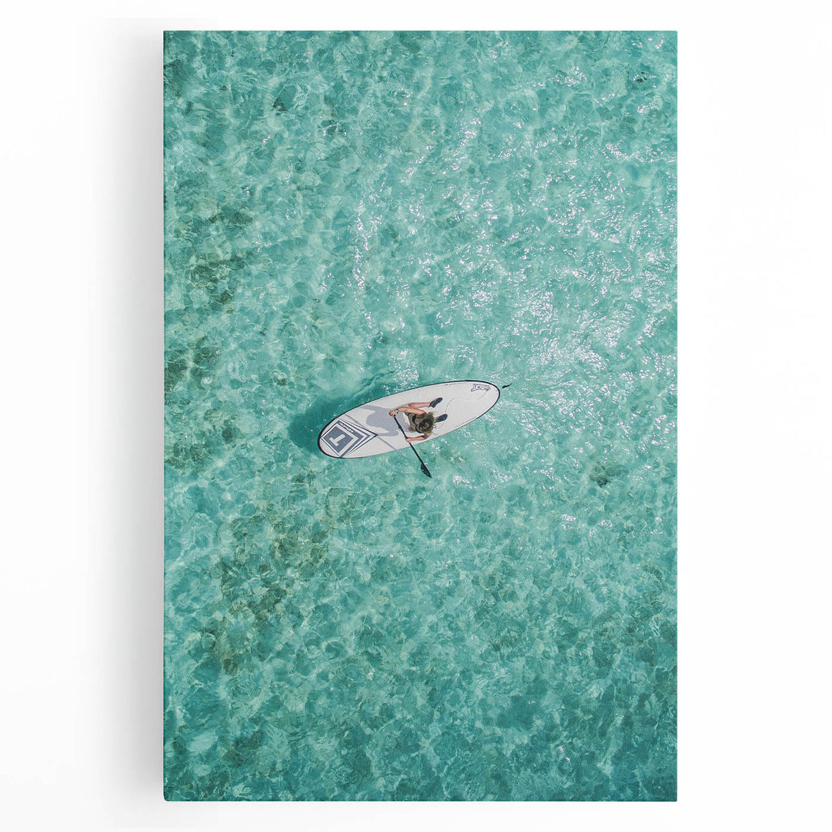 Large black and white abstract canvas depicting summer themes, ideal for kitchen wall art.