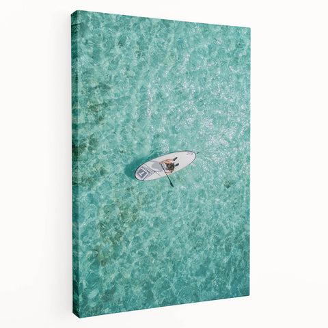 Abstract summer-themed artwork on stretched canvas featuring warm orange and yellow tones, suitable for kitchen wall art.