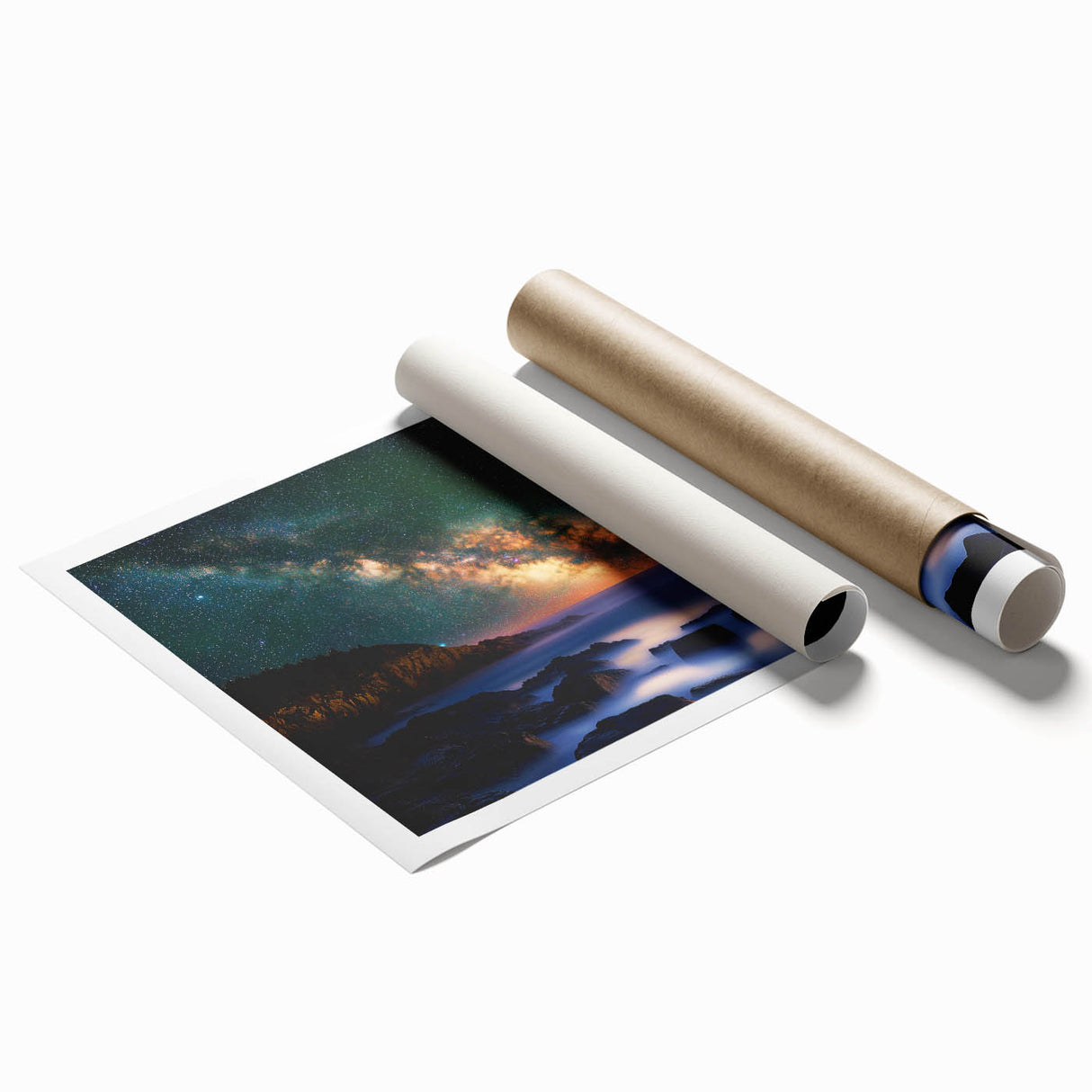 Vibrant rolled canvas print depicting a dramatic cliff landscape, showcasing rich colors and intricate details, perfect for home decor or art enthusiasts.