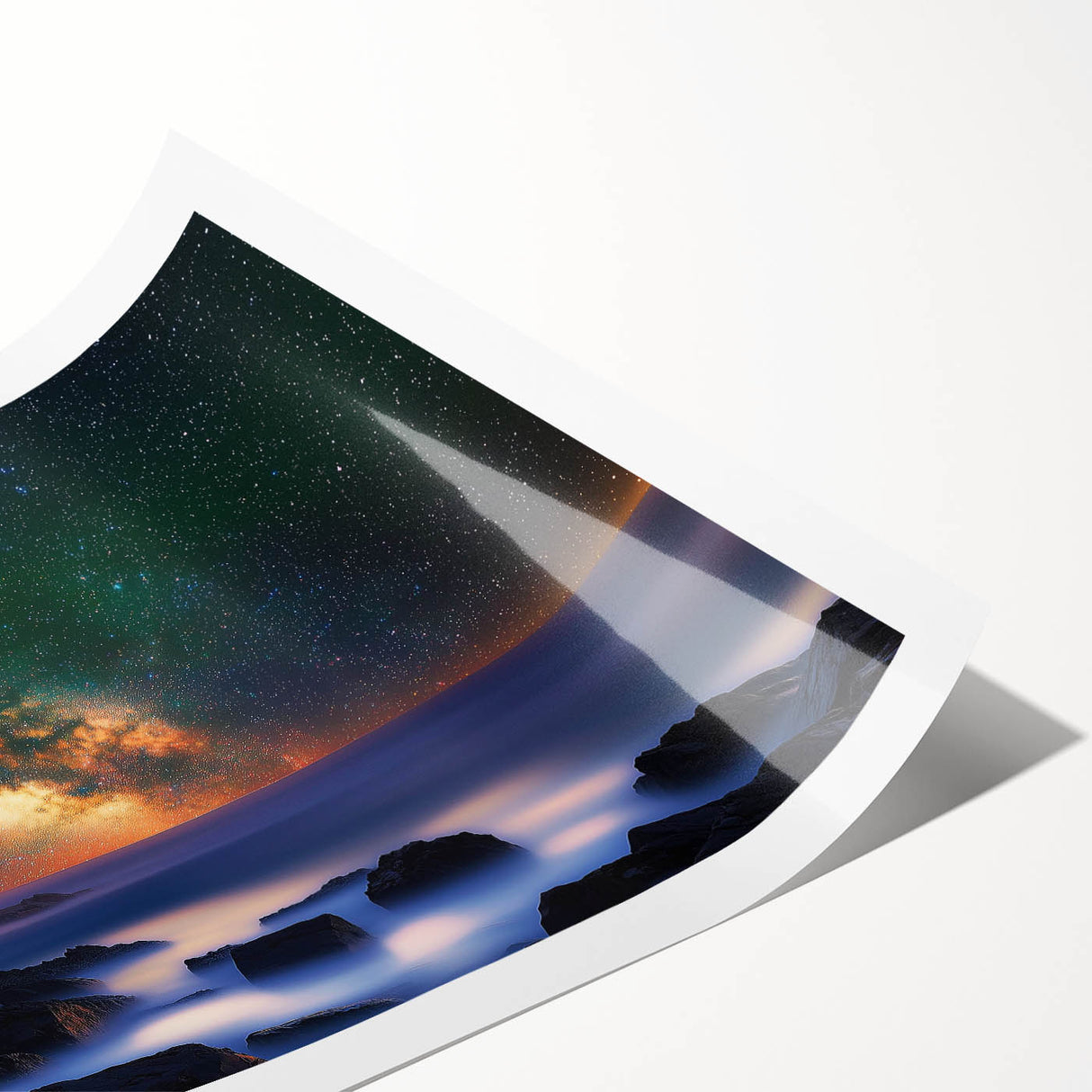 Stunning rolled print of a dramatic cliff landscape showcasing vibrant colors and intricate details, perfect for adding a natural touch to home decor.