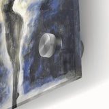 Abstract figurative acrylic artwork on glass showcasing vibrant colors and intricate patterns, ideal for modern home decor, enhancing any artistic space.