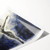 Abstract figurative rolled print showcasing vibrant colors and dynamic shapes, elegantly packaged in a protective cardboard tube for safe delivery. This modern artwork is ideal for enhancing contemporary home décor.