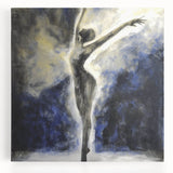 Abstract figurative artwork on stretched canvas, showcasing vibrant colors and dynamic shapes, ideal for modern decor in living spaces or galleries.