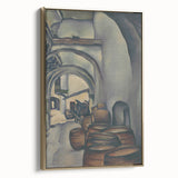 Expressionist Art of Barrel-Laden Courtyard - Abstract Expressionism Print