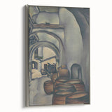 Expressionist Art of Barrel-Laden Courtyard - Abstract Expressionism Print