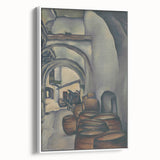 Expressionist Art of Barrel-Laden Courtyard - Abstract Expressionism Print