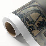 Expressionist Art of Barrel-Laden Courtyard - Abstract Expressionism Print