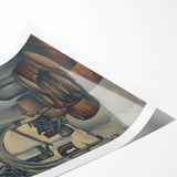 Expressionist Art of Barrel-Laden Courtyard - Abstract Expressionism Print