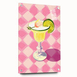 Large abstract wall art on acrylic, featuring swirling blue and gray tones, ideal for dining room decor.