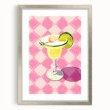 Textured abstract art print in blue and gray tones, framed with a silver mat, ideal for bedroom wall decor.