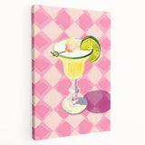 Large canvas print featuring assorted fruits and vegetables in bold, realistic colors, ideal for kitchen wall art.