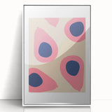 Modern art wall decor featuring an array of fruits in vibrant colors on a white acrylic framed poster.