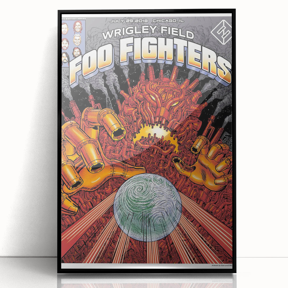 Foo Fighters Retro Wall Art - Vintage Sci-Fi Concert Poster