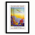 Vintage Transpacific Flight Poster - Retro World Travel Wall Art