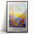 Vintage Transpacific Flight Poster - Retro World Travel Wall Art