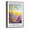 Vintage Transpacific Flight Poster - Retro World Travel Wall Art