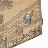 Realism Art Print of a Serene Landscape with Figures and Dog