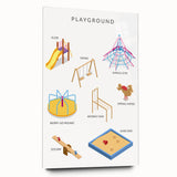 Playground Equipment Educational Wall Art - Kids' Learning Poster