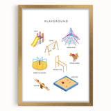 Playground Equipment Educational Wall Art - Kids' Learning Poster