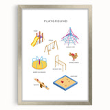 Playground Equipment Educational Wall Art - Kids' Learning Poster